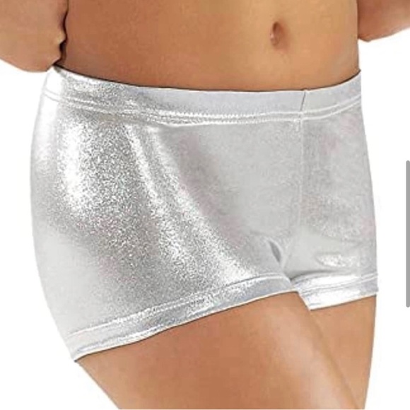 Girls’ Sparkle Dance Short Tumbling Athletic Gymnastics short (black) - Picture 5 of 8